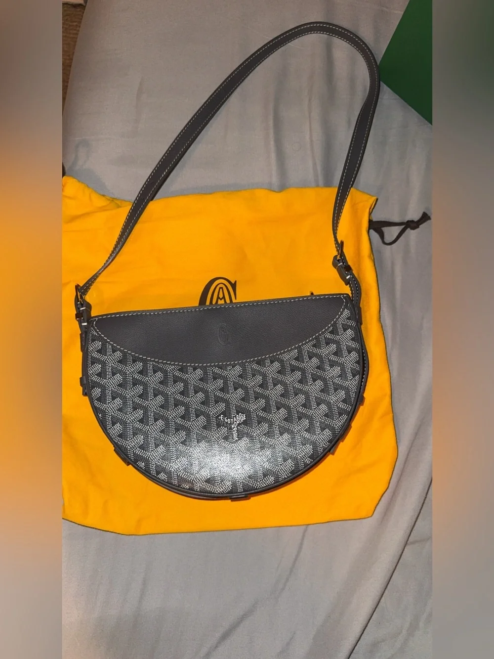 Goyard Black and Gray Crescent Crossbody Bag